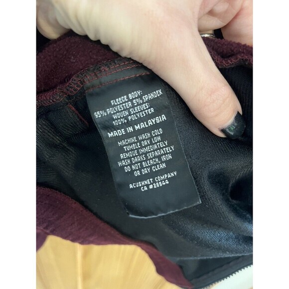 FootJoy Golf Fleece Full Zip Jacket With Zip Off Sleeves Maroon Gray Size Large - Picture 4 of 4